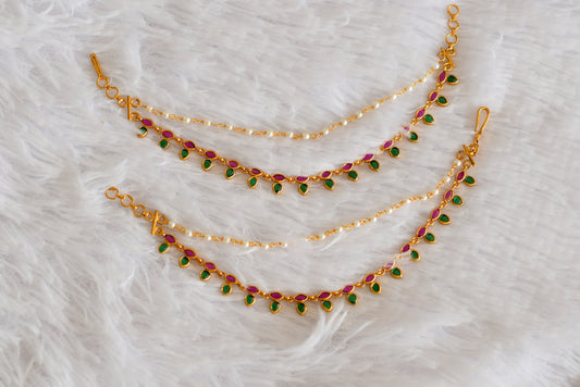 Matte finish kemp-green pearl leaf ear side chain dj-52308