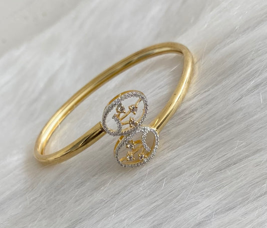 Two tone white stone adjustable kada/bangle Dj-53968