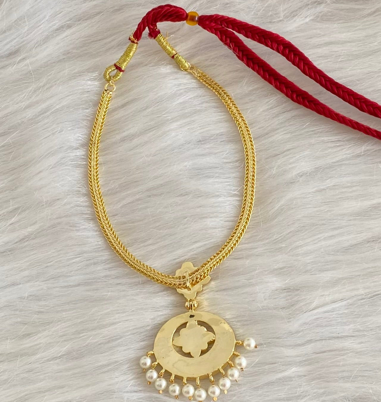 Gold tone precious kemp-white pearl necklace dj-53929