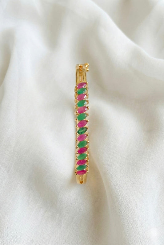 Gold tone AD ruby-emerald bracelet DJ17906