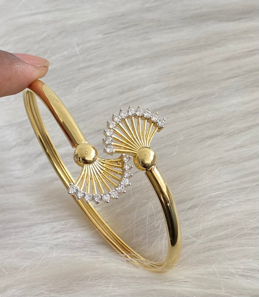 Two tone white stone adjustable kada/bangle Dj-53969