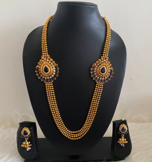 Antique blue Mugappu mulit layer necklace set dj-06992