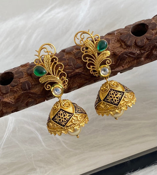 Unique Matte Finish Green Jhumkka-dj07898