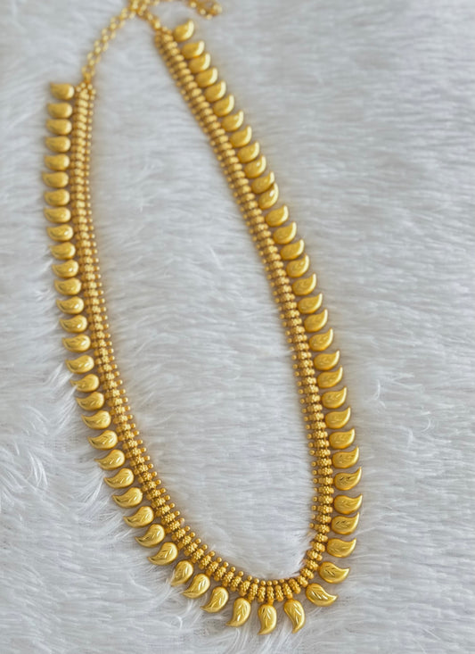 Matte gold finish kerala style mango haar dj-51627