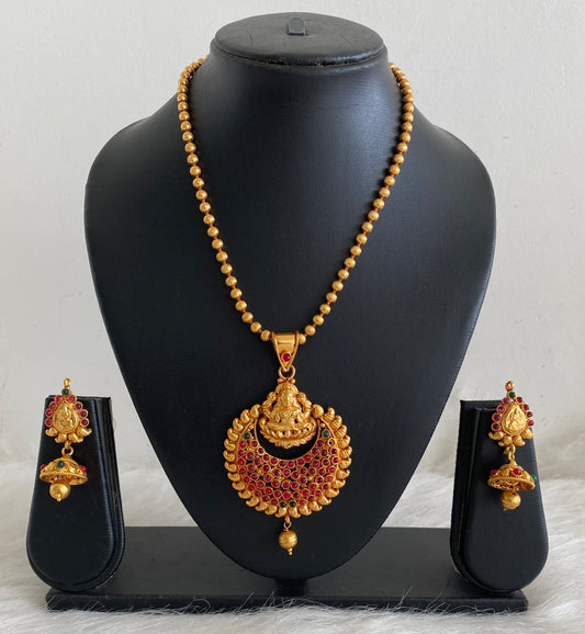 Antique kemp-green Lakshmi bali necklace set dj-08691