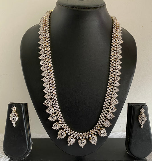Two tone cz white stone mango haar set dj-54351