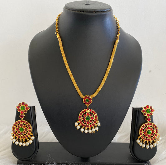 Gold tone kemp-green necklace set dj-09153