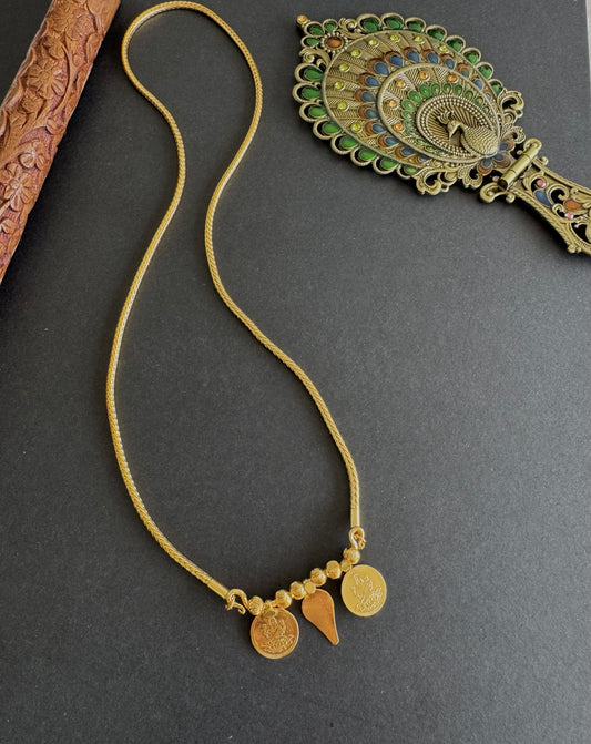 Gold tone 24 inches kerala style elakka thali mangalyam dj-52230