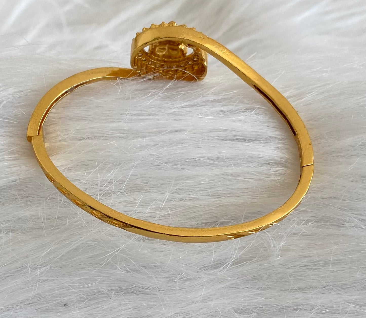 Antique gold tone lakshmi lock type openable kada/bracelet dj-53891