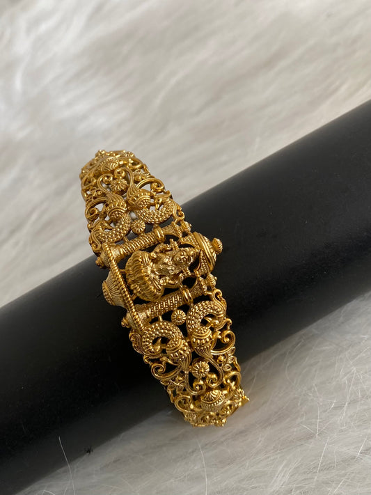 Antique gold tone lakshmi peacock lock type openable kada/bracelet dj-53462