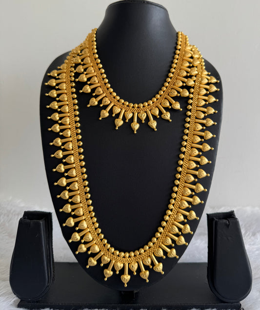 Matte Gold tone kerala style heart combo set dj-51647