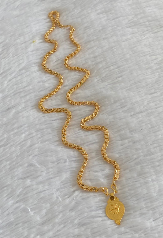 Gold tone 24 inches chain with om pendant dj-54378