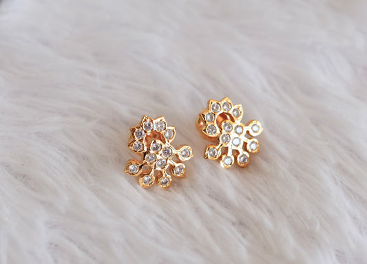 Gold tone AD white stone stud/earrings dj-52779