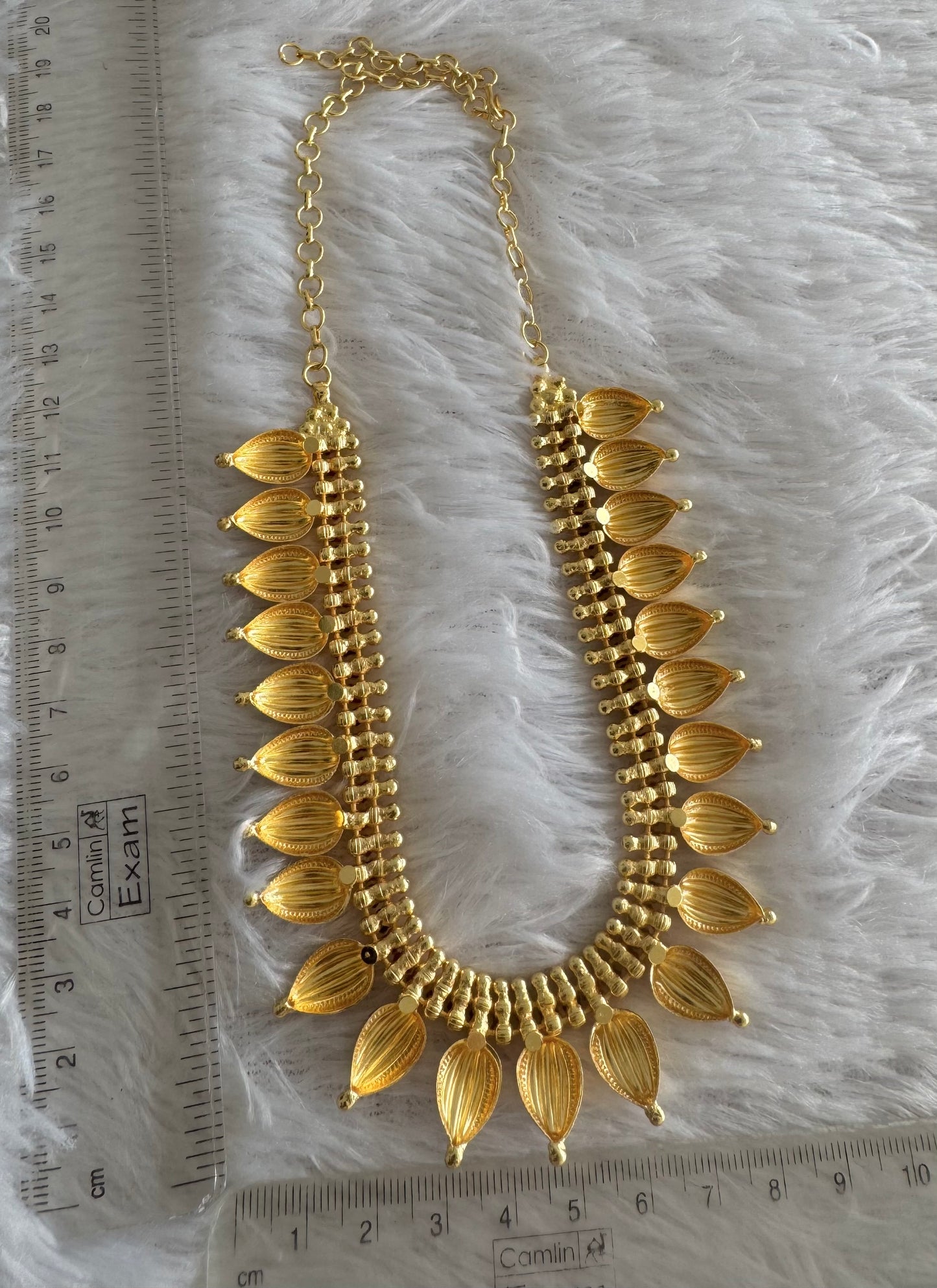 Matte gold tone kerala style necklace dj-51661