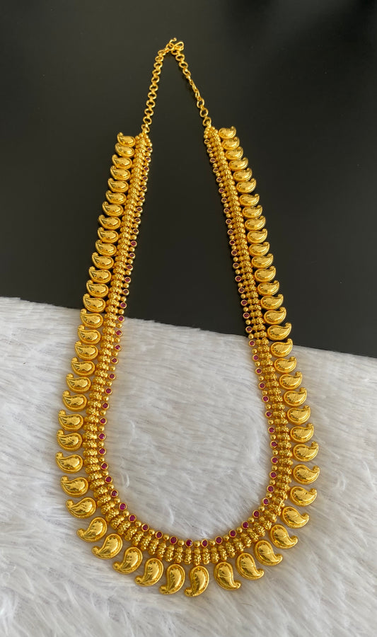 Gold tone pink stone mango haar dj-53164