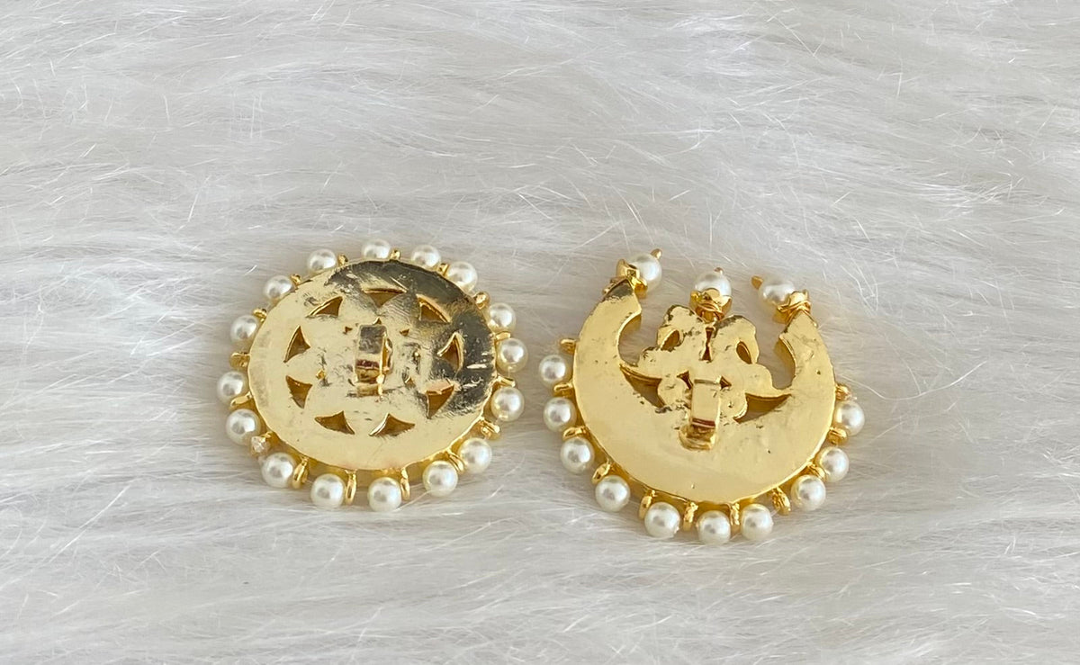 Gold tone precious kemp-green sun moon hair jewel dj-52251