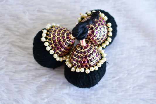 Gold tone precious kemp pearl kuppulu/kunjalam dj-52538