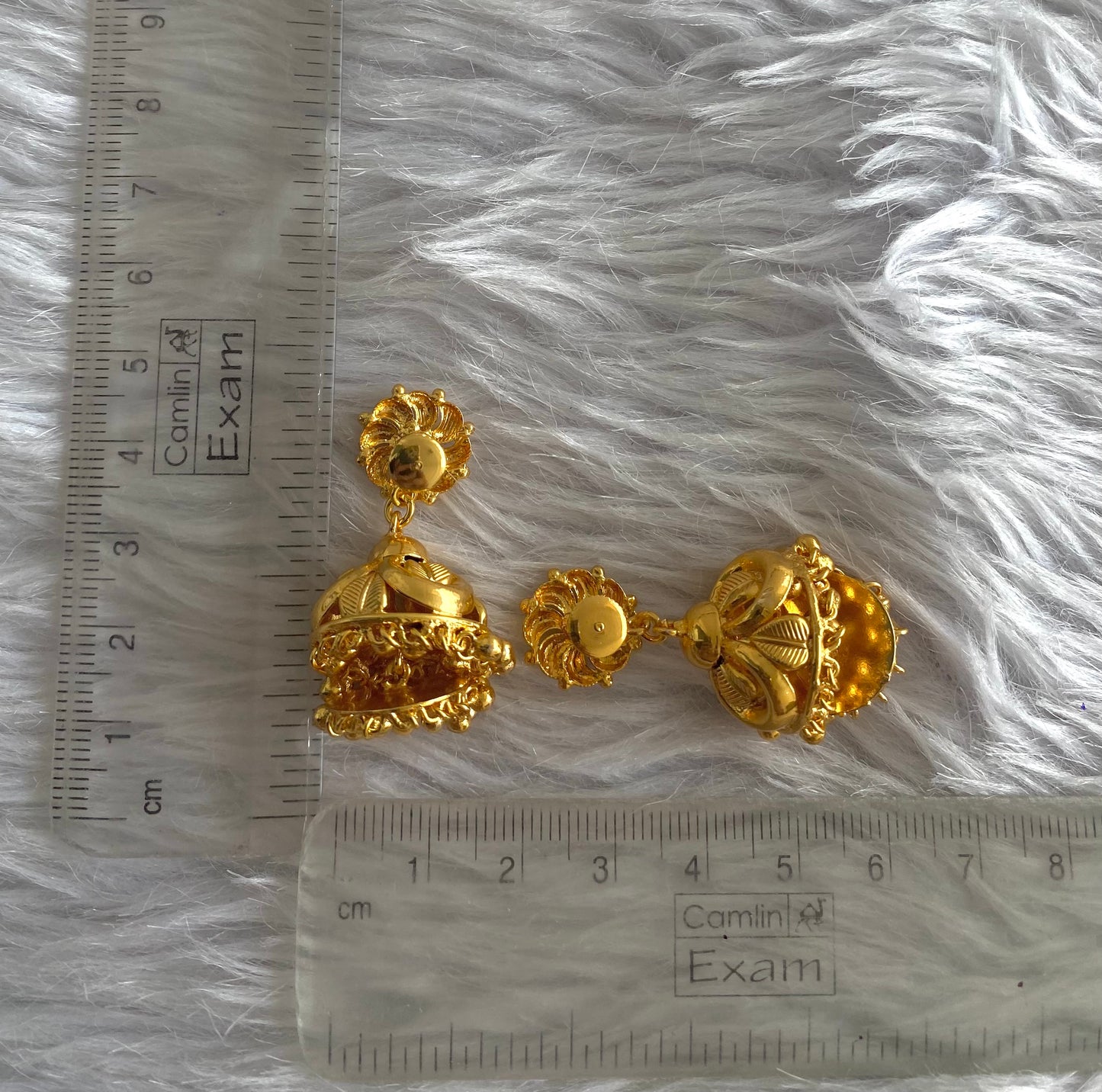 Gold tone Kerala style step jhumkka dj-51123