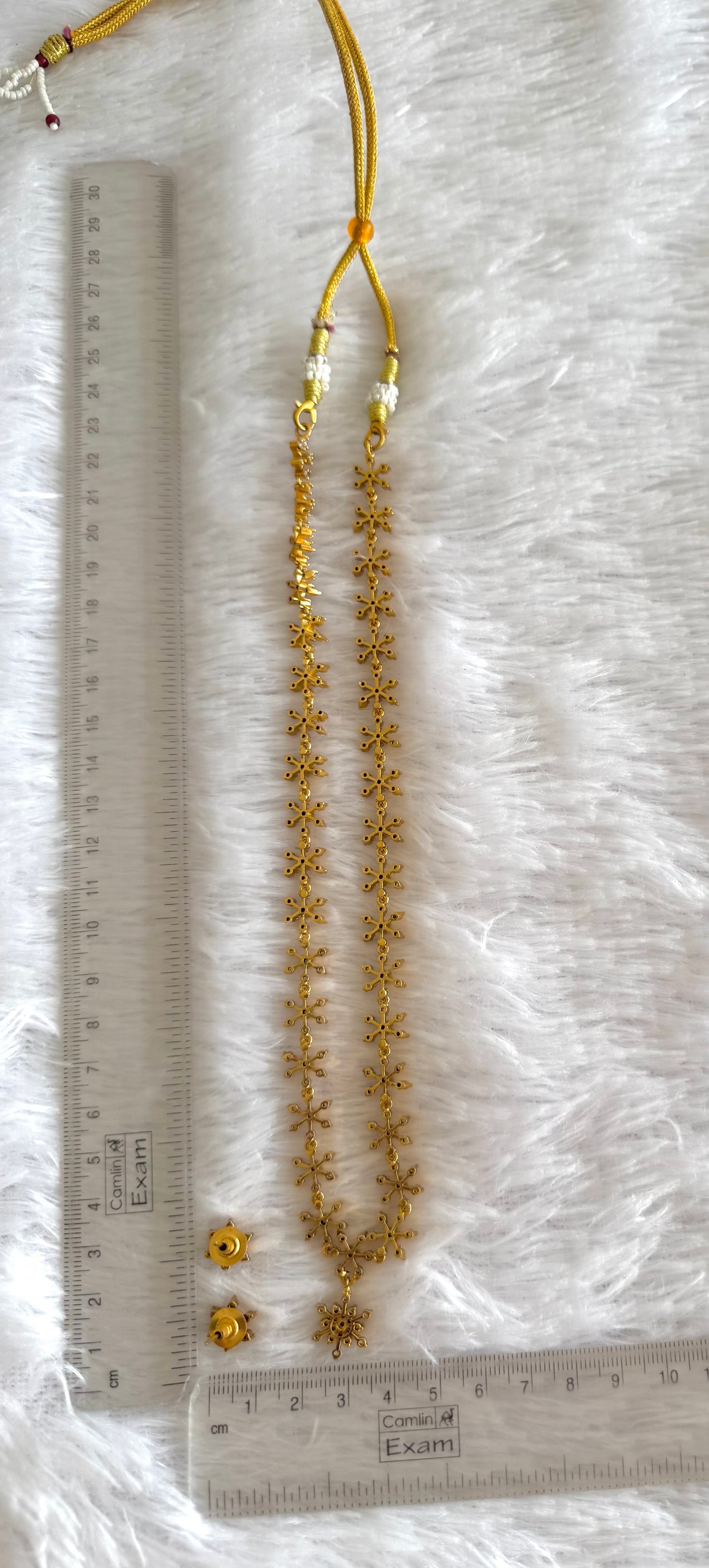 Matte finish cz white flower necklace set dj-52148
