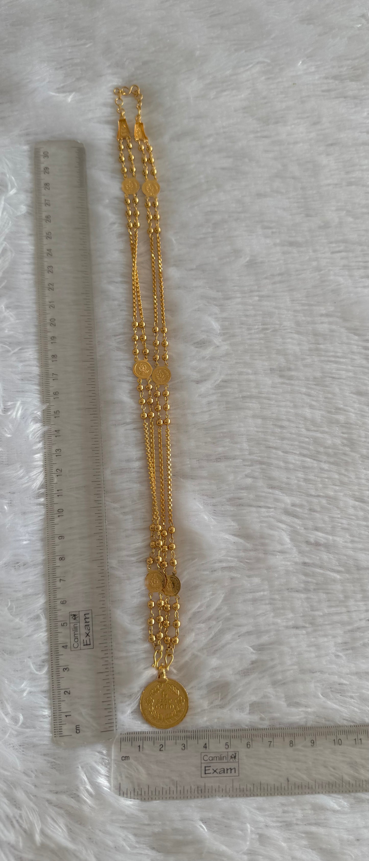 Gold tone 22 inches Lakshmi coin chain dj-52109