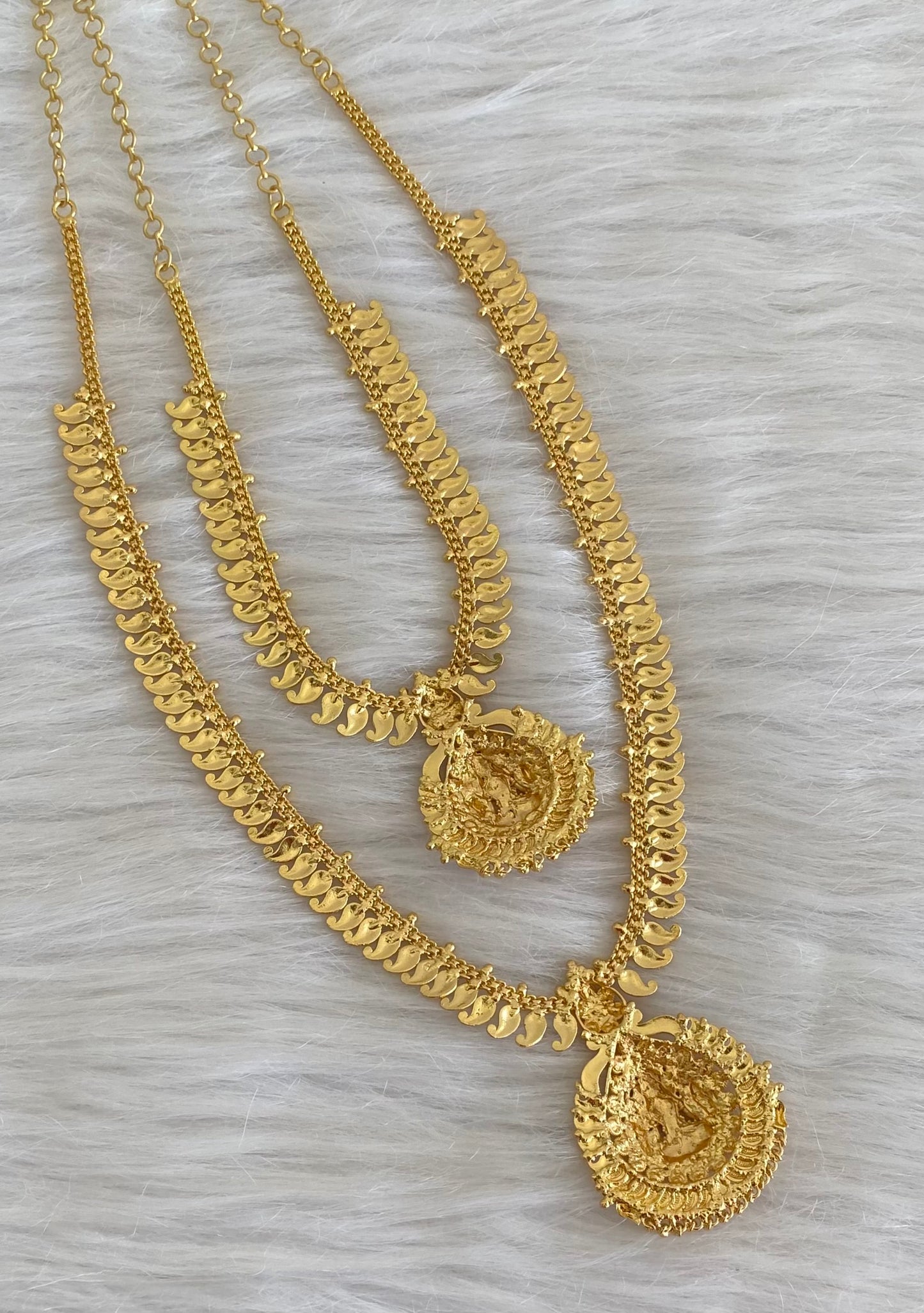 Gold tone mango lakshmi combo set dj-54286