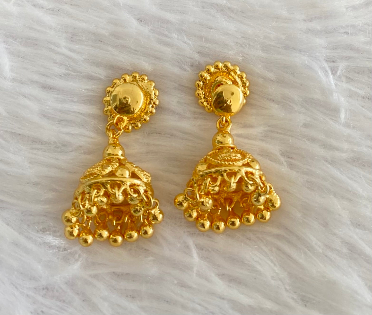 Gold tone lakshmi coin jhumkka dj-53154
