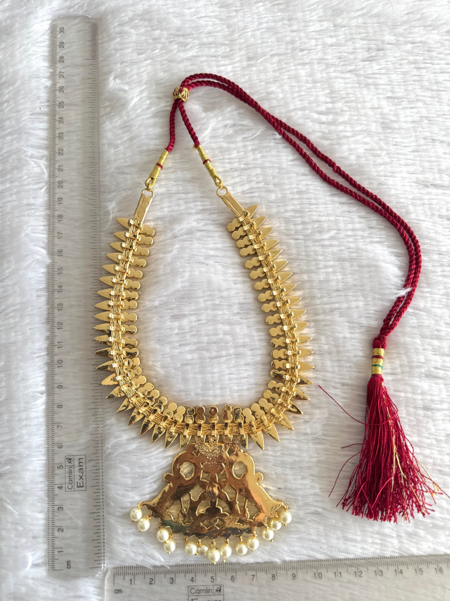 Gold tone precious kemp pearl peacock necklace dj-52002