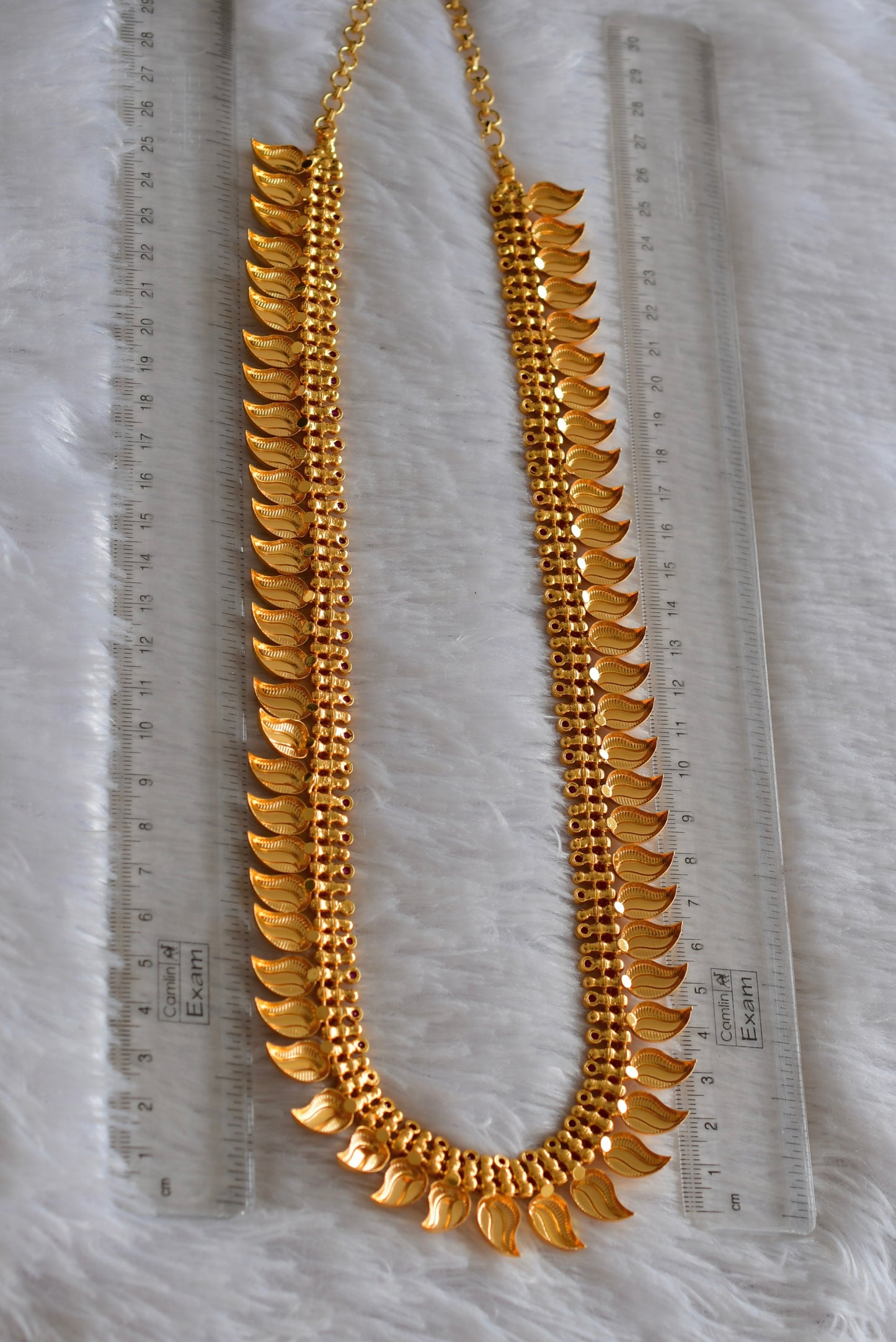 Gold look alike AD pink stone mango haar dj-51952