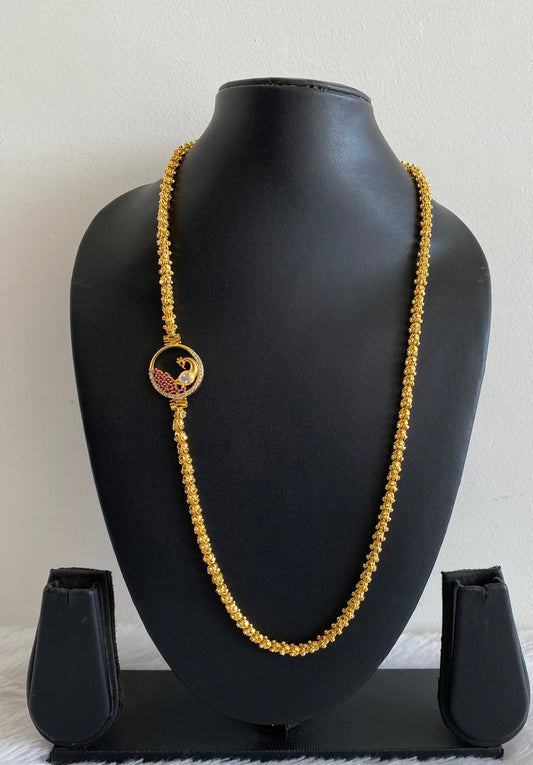 Gold tone Peacock Mugappu Chain dj-05757