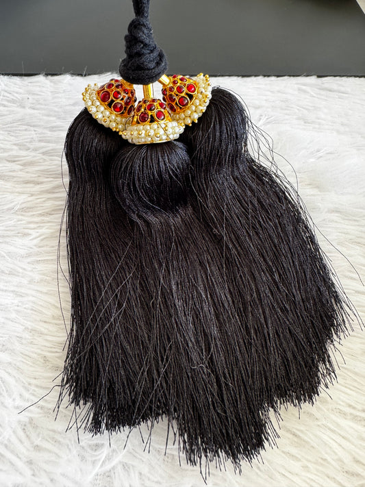 Gold tone kemp pearl kuppulu (Hair accessory) dj-52757