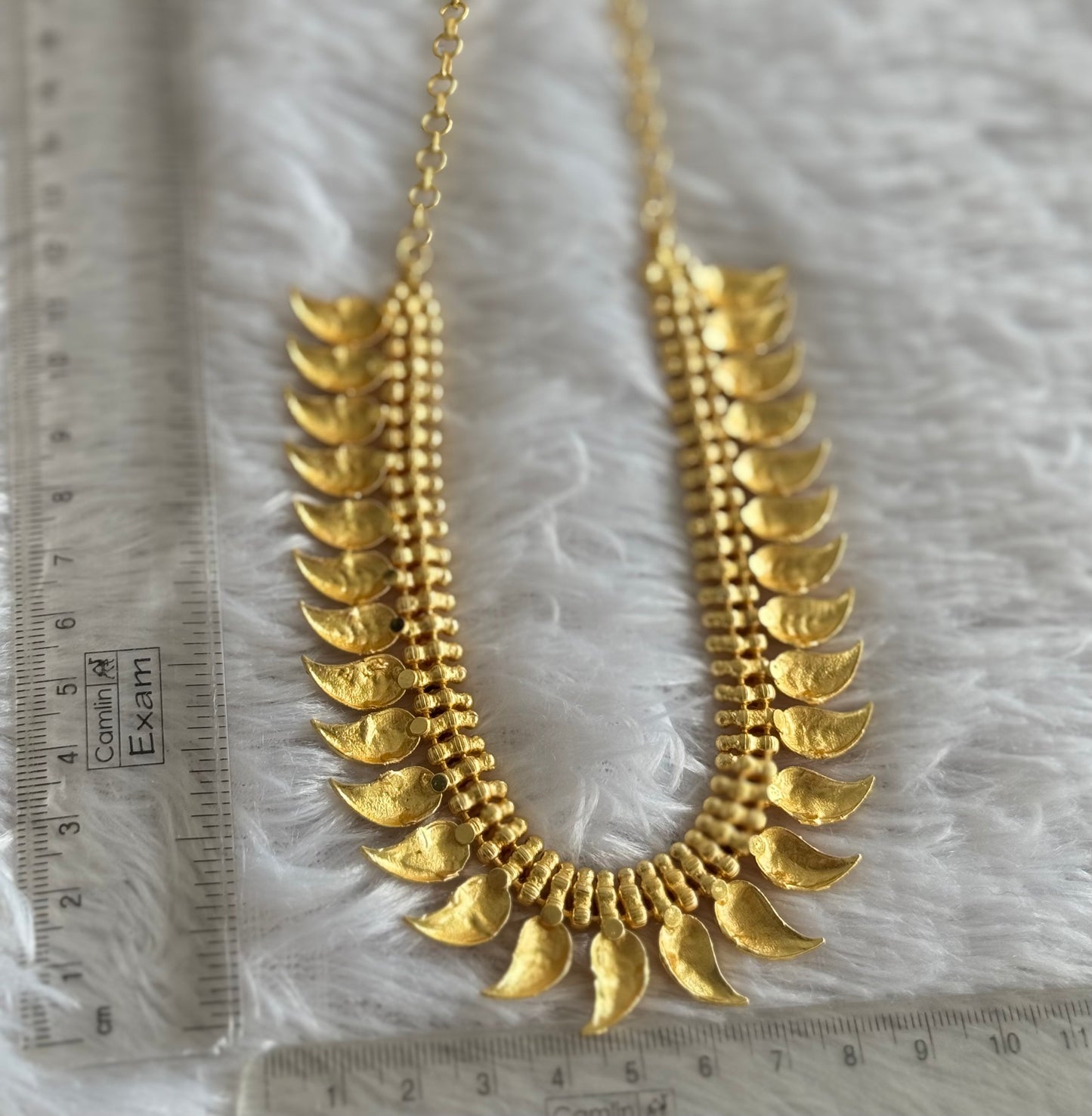 Matte gold tone kerala style mango necklace dj-51654