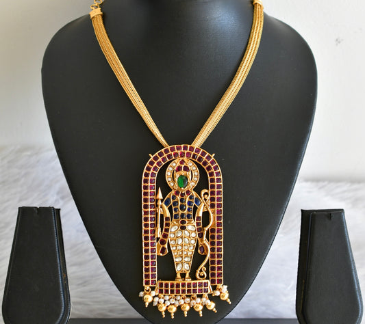 Matte finish kemp-green-blue big Ramlalla pendant necklace dj-51811