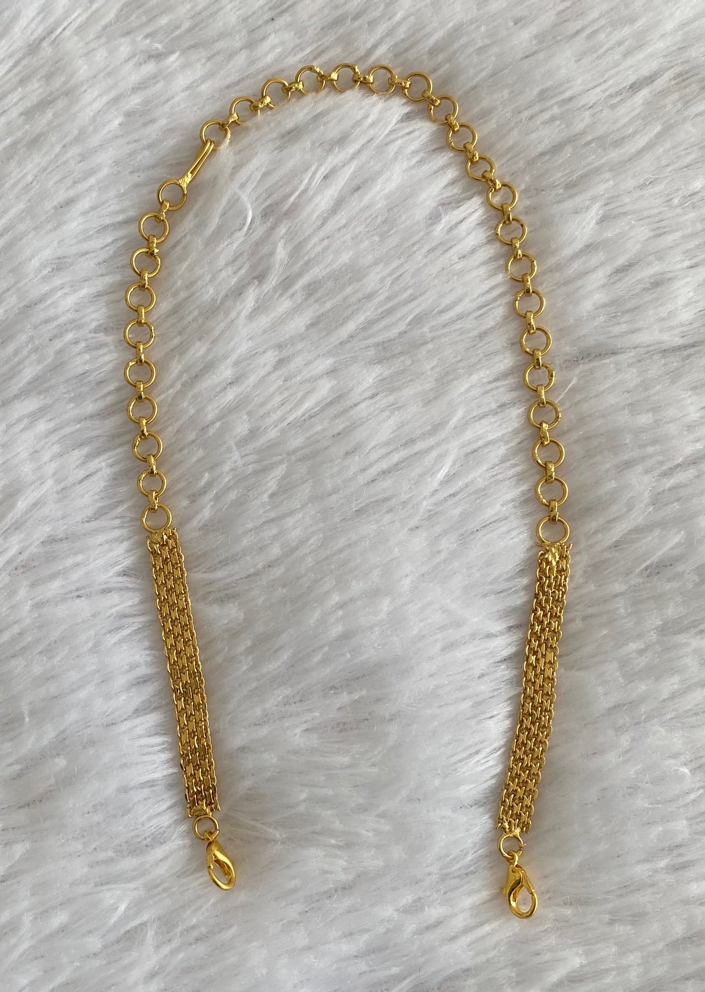 Matte gold tone necklace back chain dj-53141