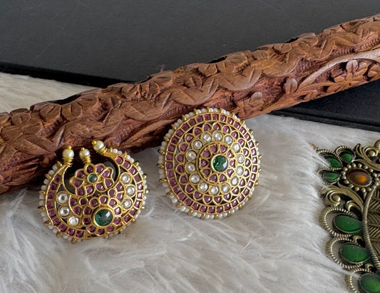 Matte finish kemp-green pearl sun moon hair jewel dj-52015