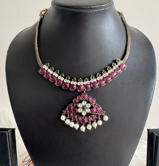 Black finish precious kemp pearl mango necklace Dj-51169