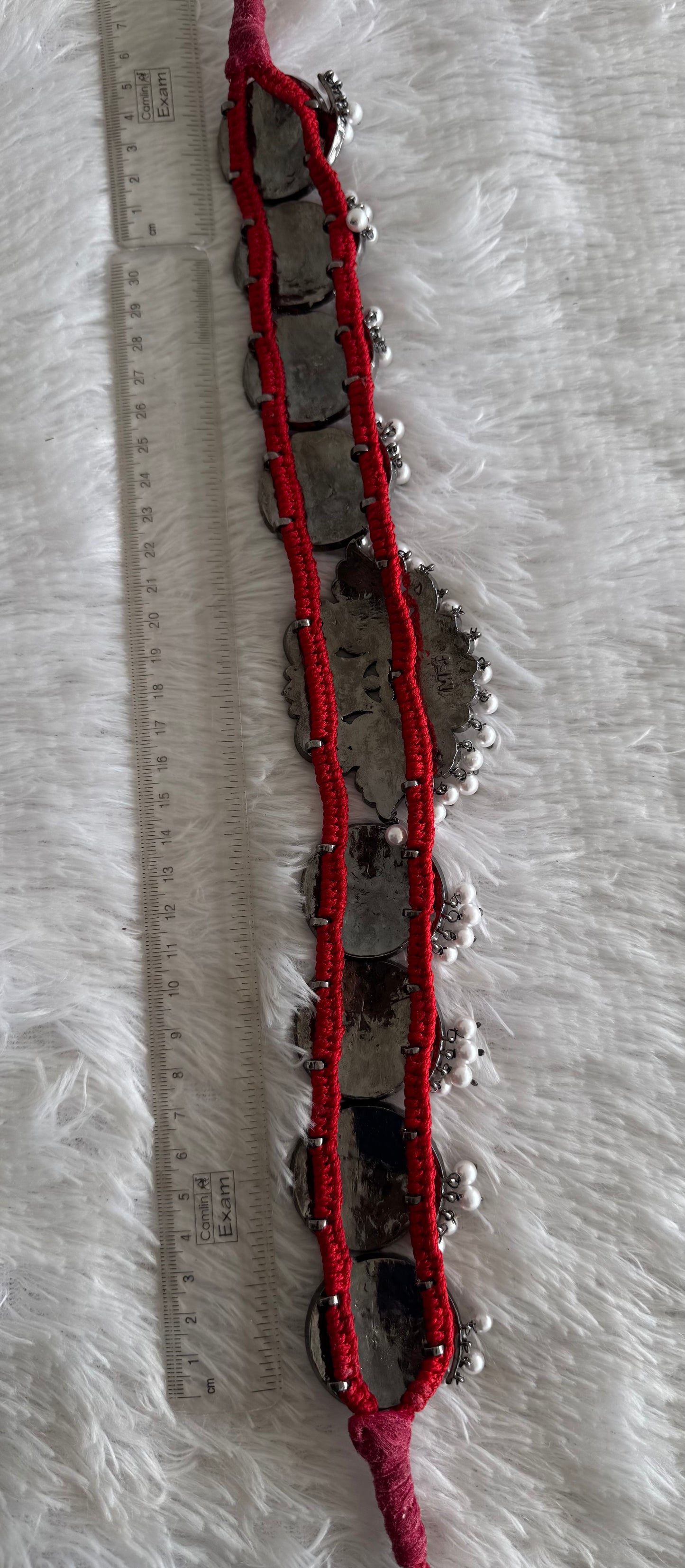 Black finish precious kemp-green-white pearl peacockwaist band(big) dj-51997