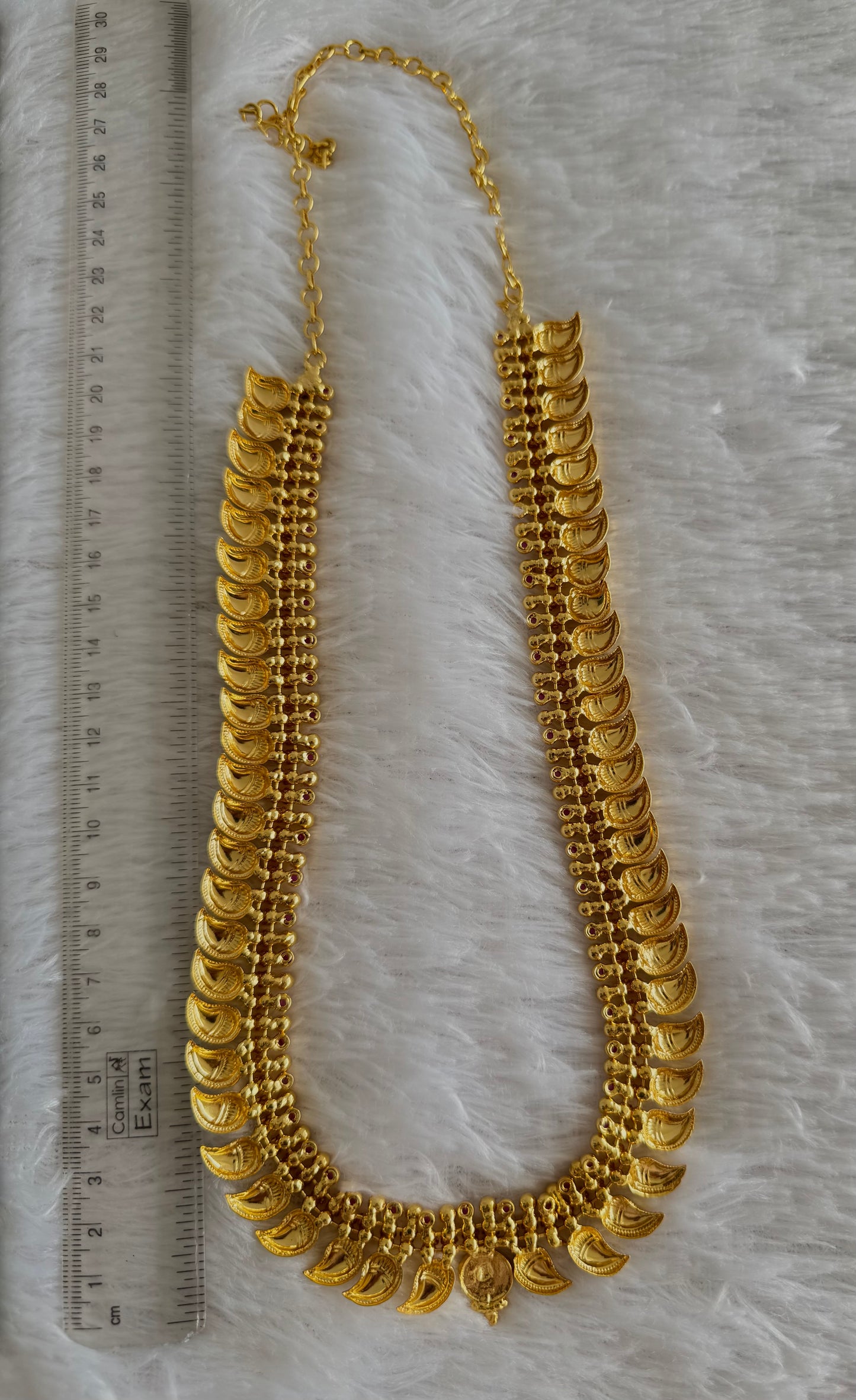 Gold look alike kerala style ad pink lakshmi mango haar dj-51639