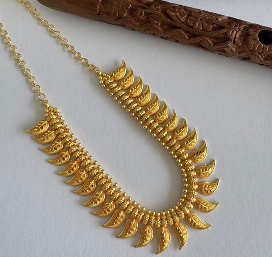 Matte gold tone kerala style mango necklace dj-51654
