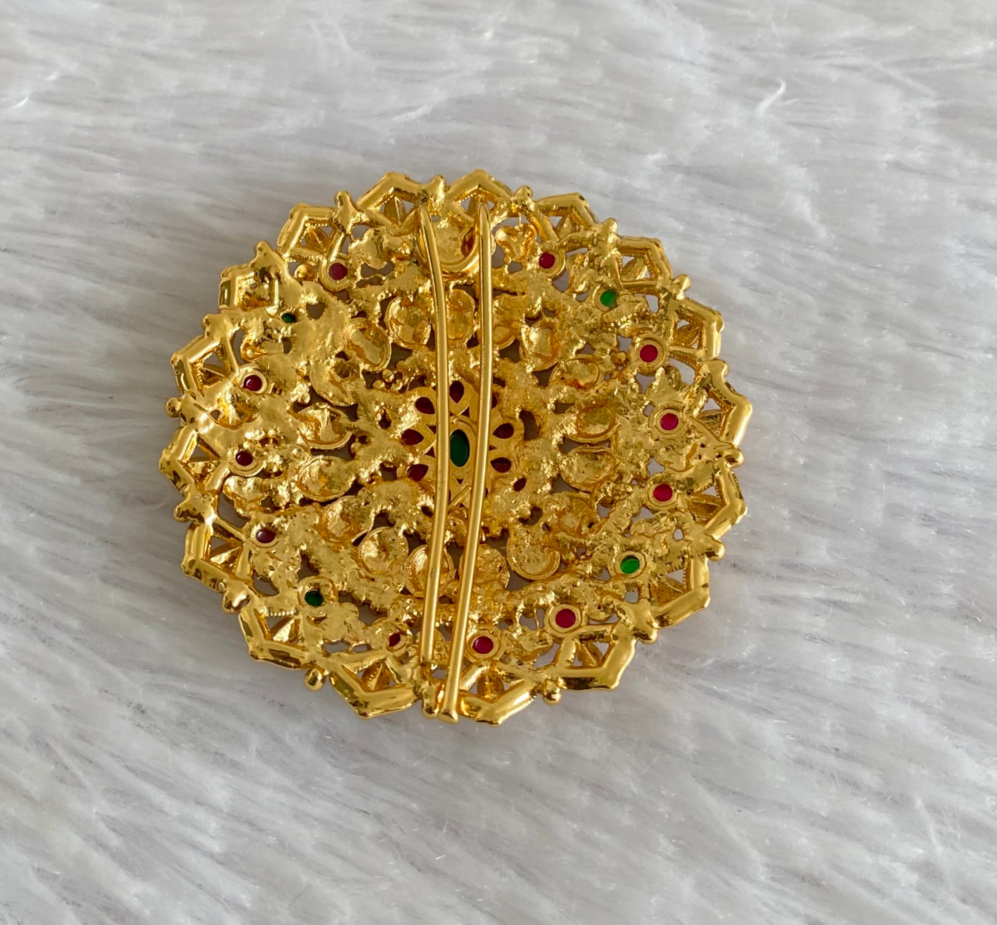 Antique gold tone kemp-green round hair jewel(rakodi)dj-53623
