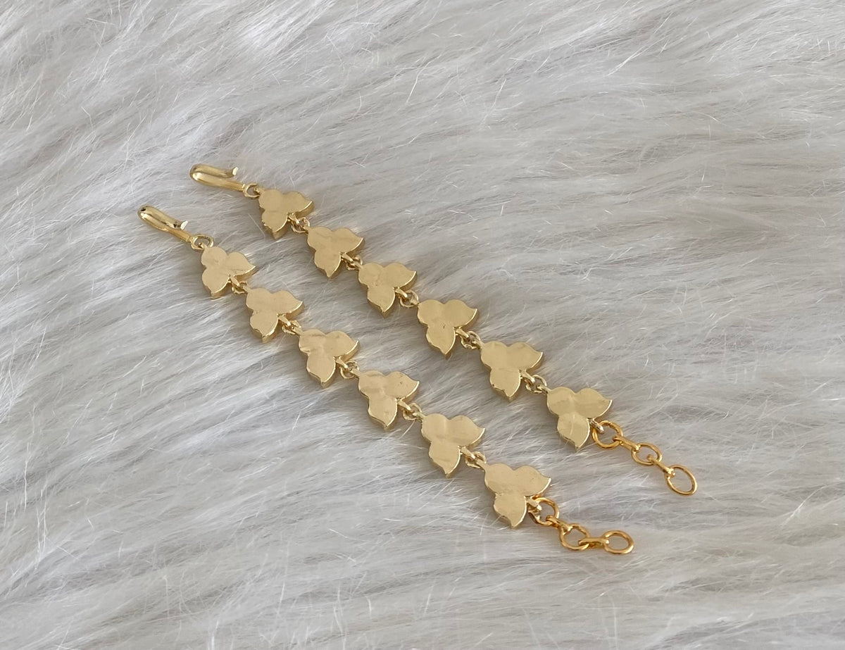 Gold tone precious kemp-white ear side chain dj-54676