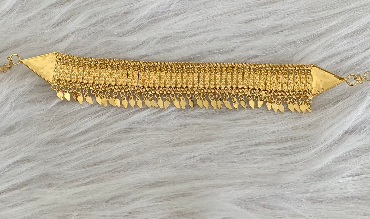 Gold tone kerala style elakka thali choker necklace dj-55023
