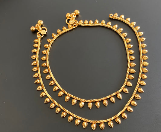 Antique gold tone anklets set dj-53200