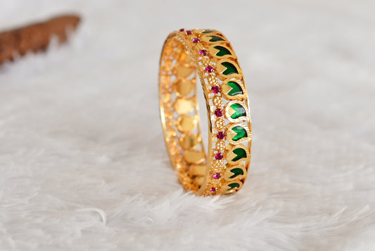 Gold tone Kerala style green mango bangle(2.8) dj-24934