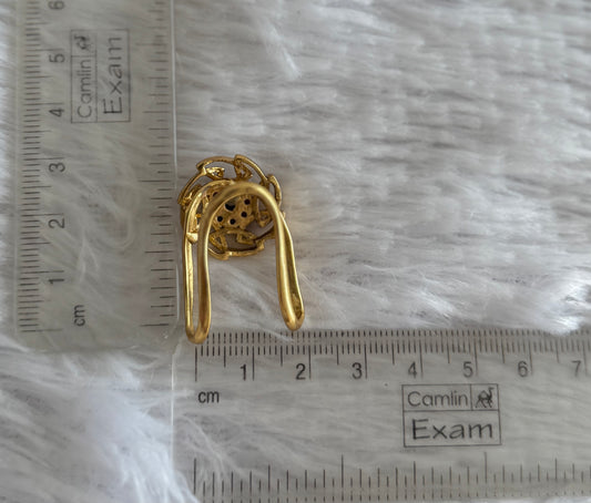 Matte finish ruby-green flower vanki finger ring dj-51407