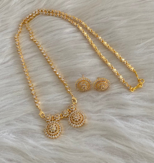 Gold tone white stone mangalyam/haar set dj-54807