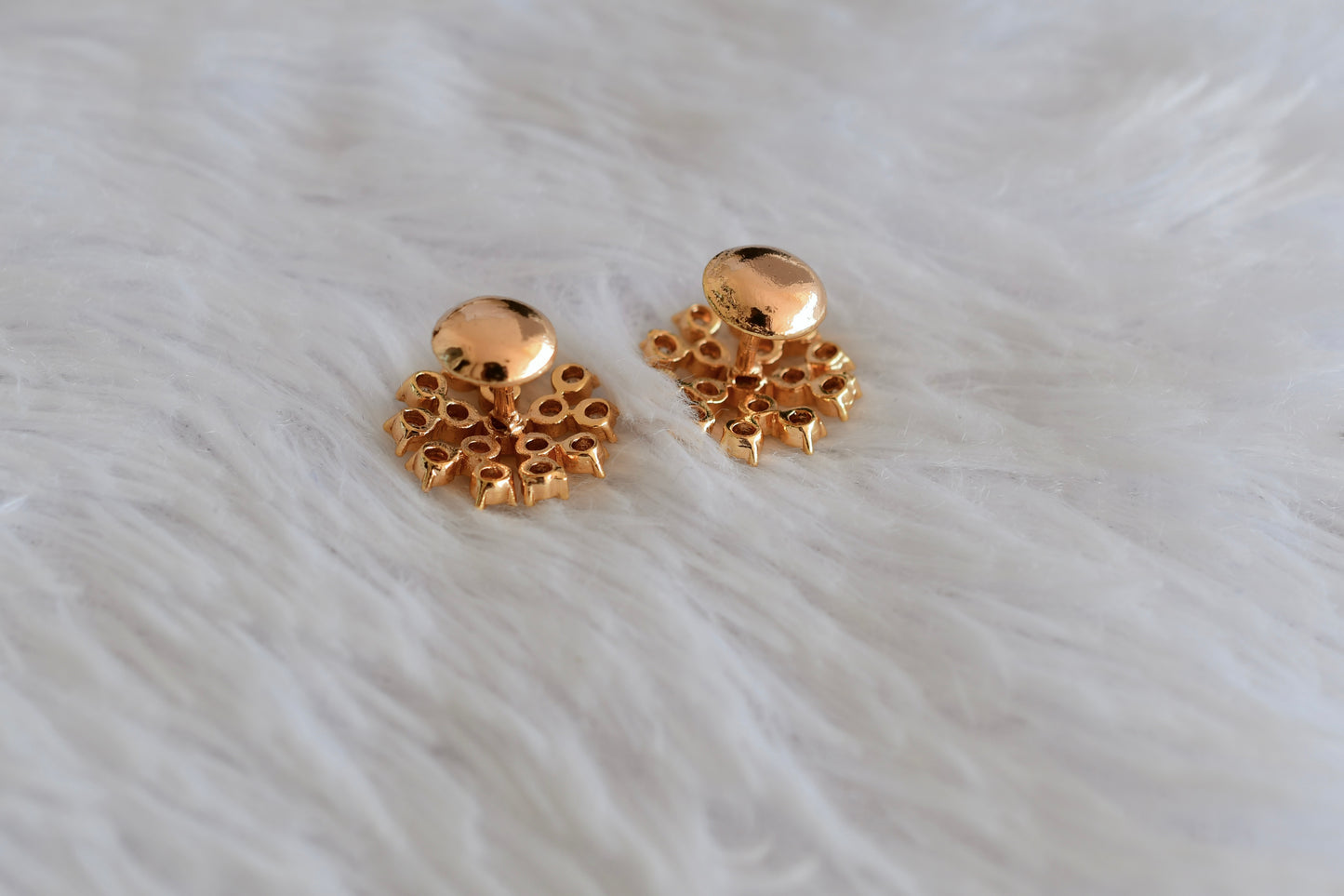 Gold tone AD white stone big stud/earrings dj-52784