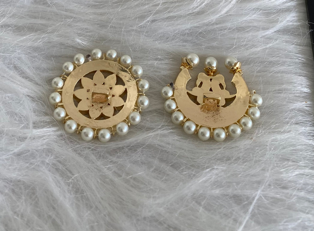 Gold tone precious kemp-green sun moon hair jewel dj-45728
