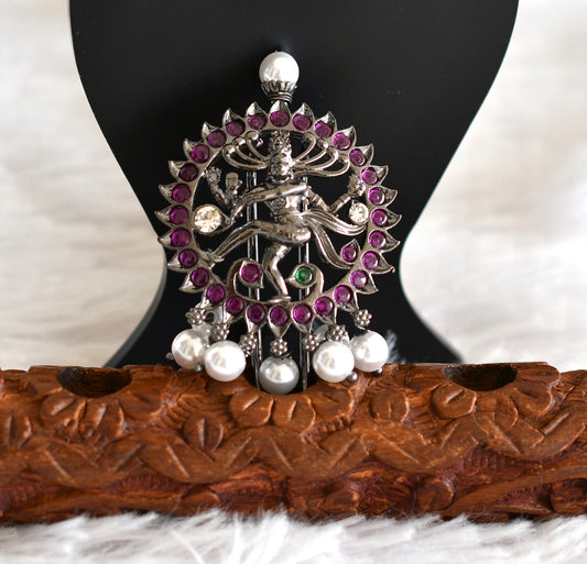 Black finish precious kemp Shri Natarajar hair jewel dj-52294