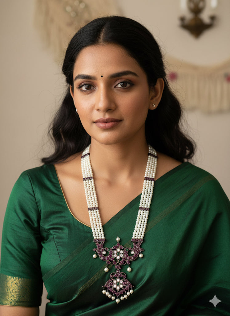 Black finish AD precious kemp pearl peacock haar Dj-52303