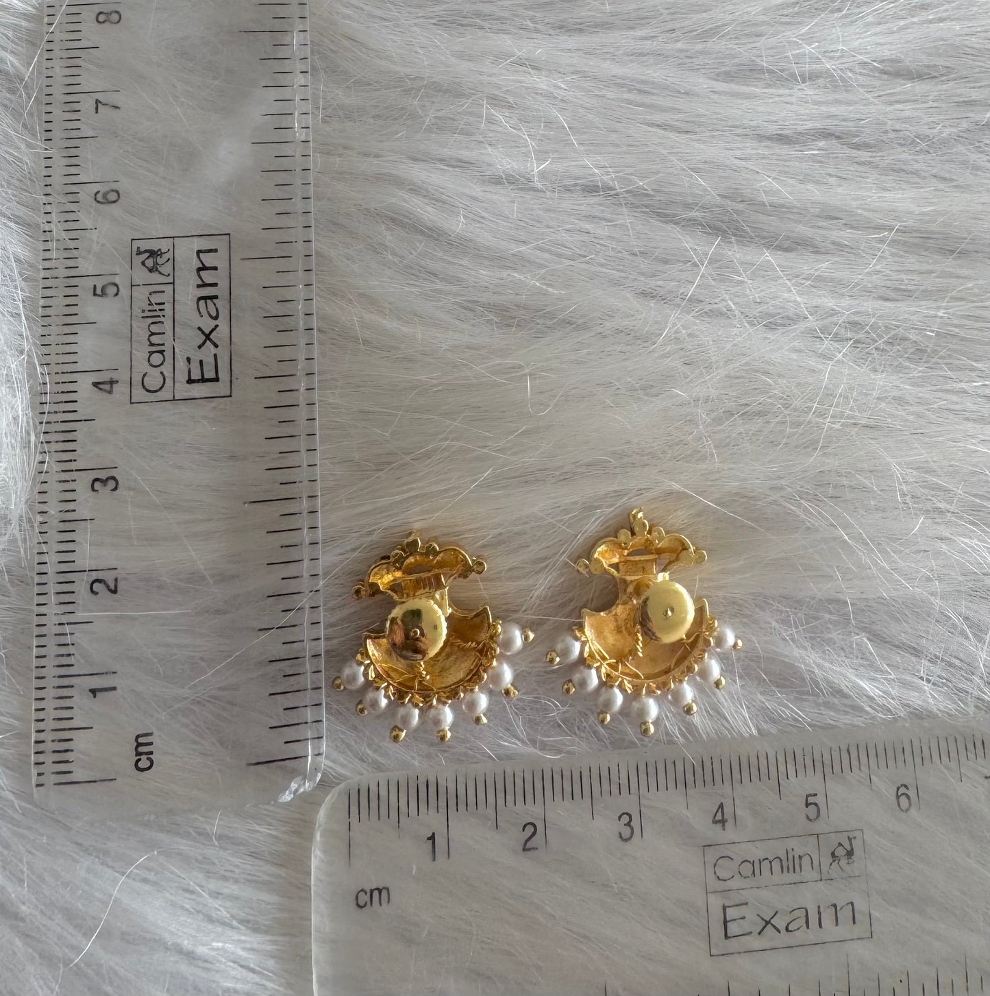 Gold tone pearl beaded stud/earrings dj-51258